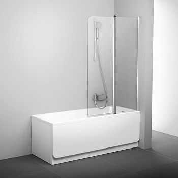 Шторка для ванны CVS2-100 правая блестящий+стекло Transparent Ravak в Темрюке