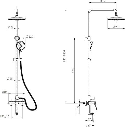 Комплект Акриловая ванна STWORKI Копенгаген KP19090 без опоры 190x90 см + Каркас 190 + Стойка Ларвик HWB0502-P01GD вороненая сталь в Темрюке