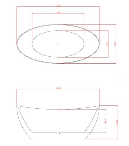Ванна акриловая Azario GLASGOW 1660*780*665, свободностоящая, в комплекте с сифоном и металлической рамой в Темрюке