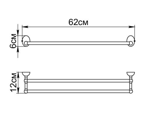 Fixsen GR-3002 Briz Полотенцедержатель трубчатый двойной в Темрюке