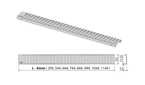 LINE-300L Решетка для водоотводящего желоба (Нержавеющая сталь глянцевая) Alca Plast в Темрюке