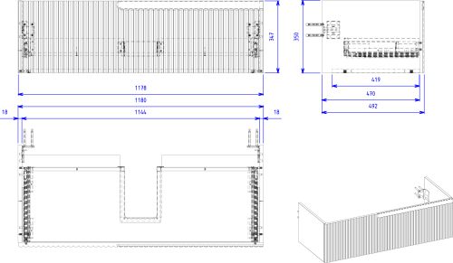 Мебель для ванной STWORKI Вестфолл 120 серая матовая в Темрюке